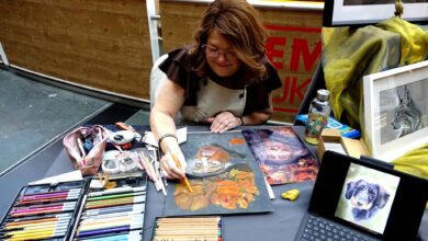 Kunstenaars bij de Kunst & Creatie Markt in Winkelcentrum Stadshagen Zwolle