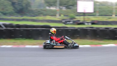 Daan Hoogstra tijdens een kartwedstrijd in de Elite Rotax Competitie