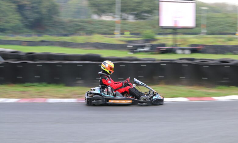 Daan Hoogstra tijdens een kartwedstrijd in de Elite Rotax Competitie