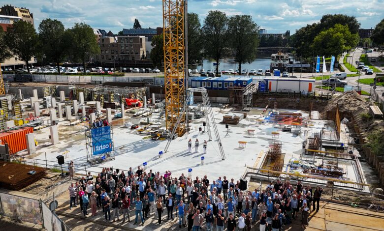 Bouw van nieuwbouwproject De Zwaan aan de Schuttevaerkade in Zwolle