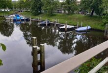 Ligplaatsen voor recreatieboten aan de Schuttevaerkade in Zwolle