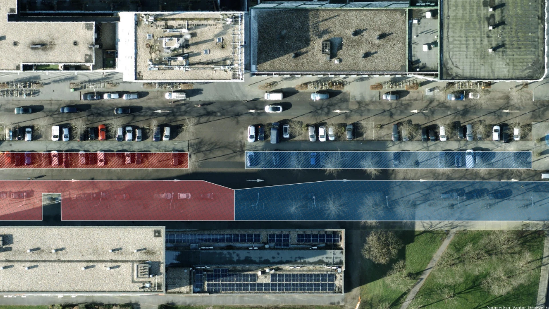 Kaart met fasering van de aanleg van extra parkeerplaatsen aan de Werkerlaan in Stadshagen